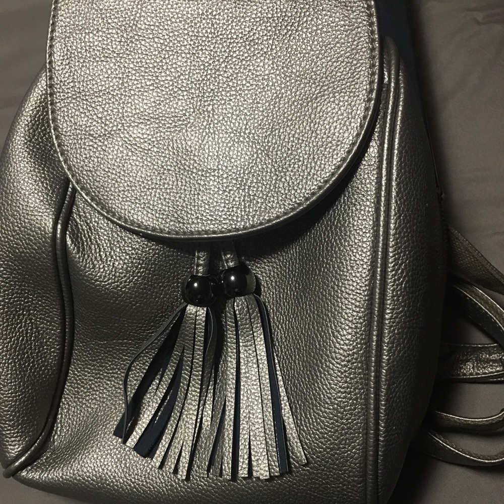 Fun and stylish backpack - more pewter than gold and all sorts of pizazz!